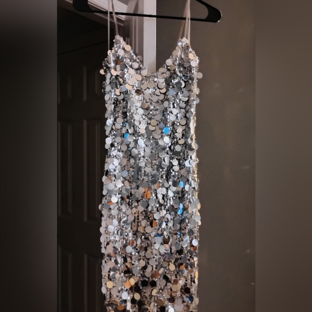 Silver Sequin Mini Dress - Sparkling Party Dress